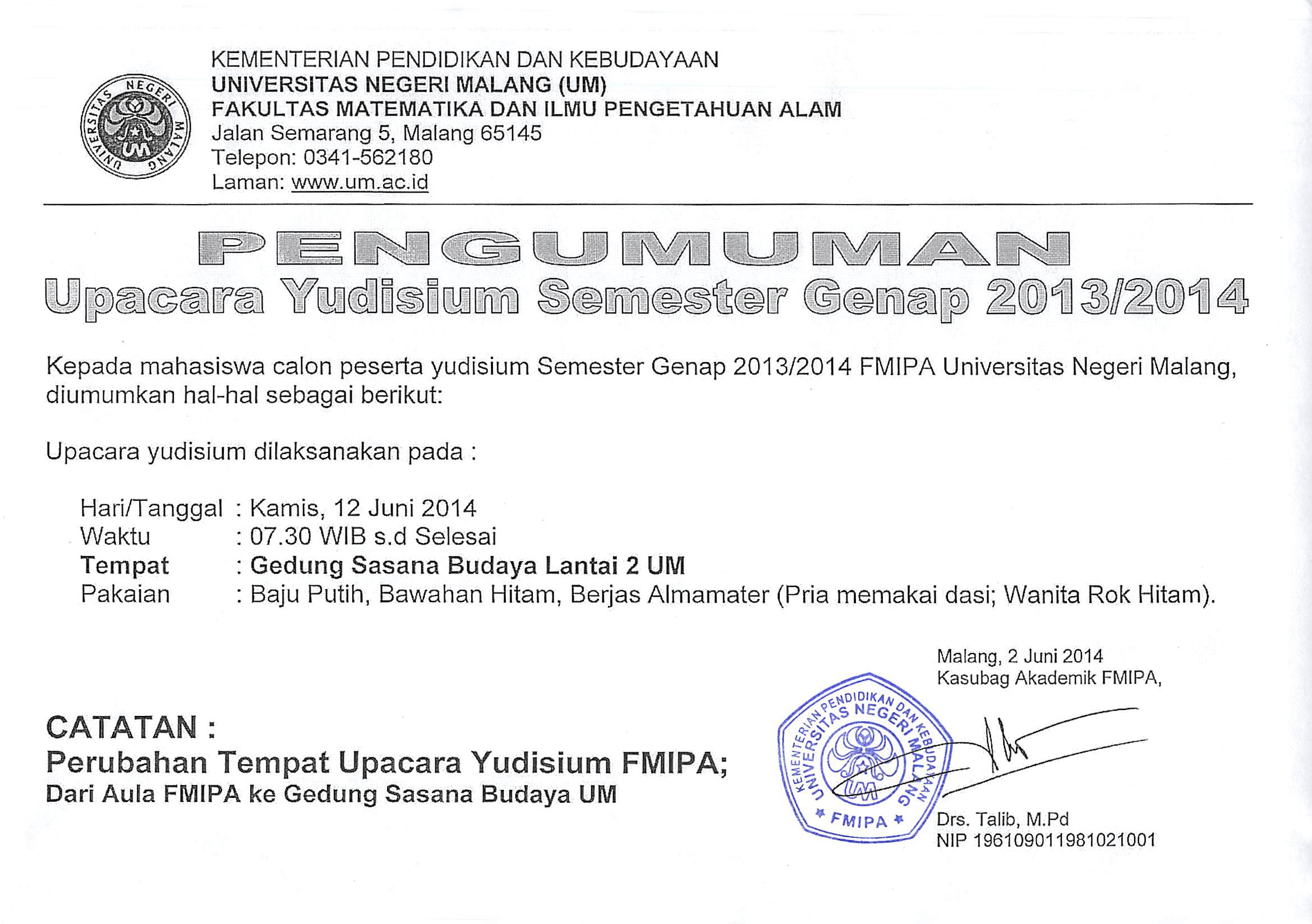 Yudisium Genap 2013-2014