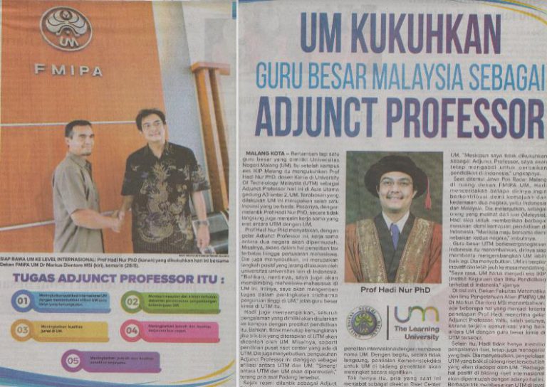 Universitas Negeri Malang Kukuhkan Guru Besar Malaysia Sebagai Adjunct Professor